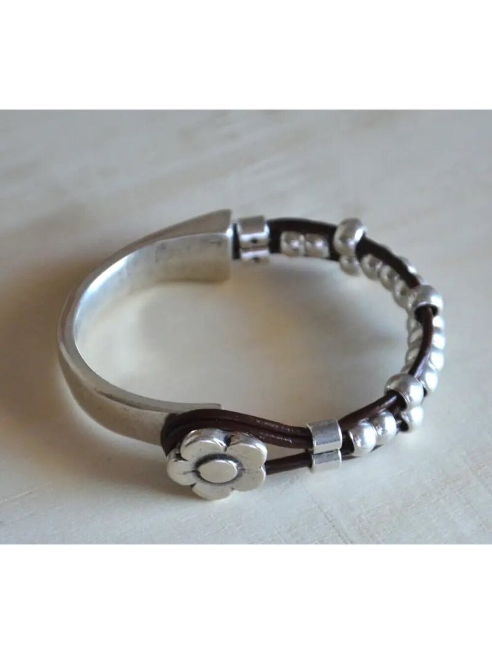 New - Vintage Inspired - Boho Style Floral Design Double Layer Bracelet